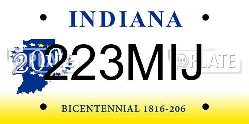 223MIJ Indiana License Plate