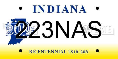 223NAS Indiana License Plate