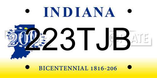 223TJB Indiana License Plate