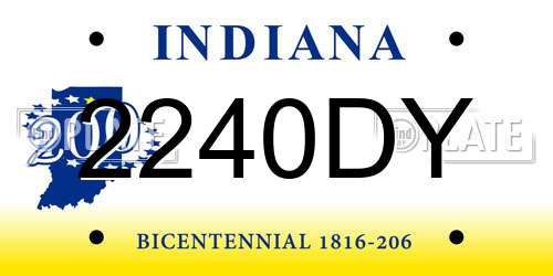 2240DY Indiana License Plate