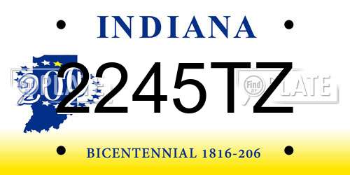 2245TZ Indiana License Plate