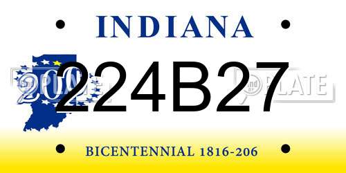224B27 Indiana License Plate