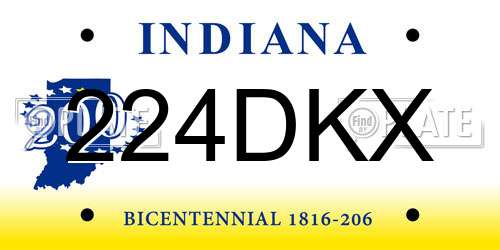 224DKX Indiana License Plate