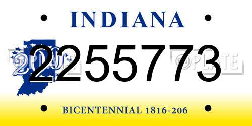 2255773 Indiana License Plate