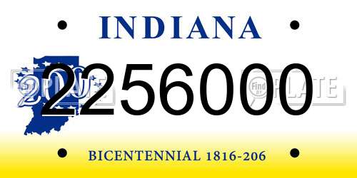 2256000 Indiana License Plate