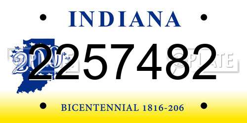 2257482 Indiana License Plate