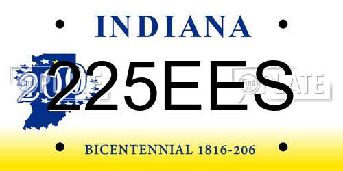 225EES Indiana License Plate