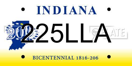 225LLA Indiana License Plate