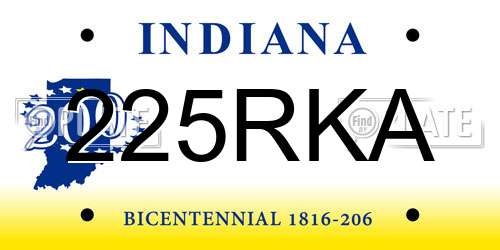 225RKA Indiana License Plate
