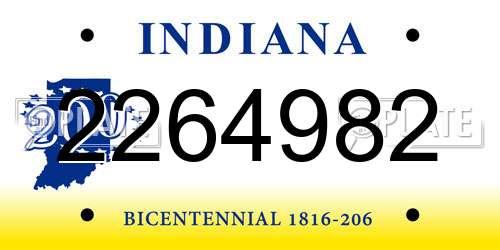 2264982 Indiana License Plate