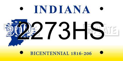 2273HS Indiana License Plate