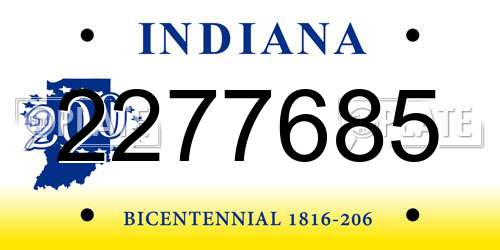 2277685 Indiana License Plate