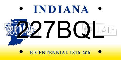 227BQL Indiana License Plate