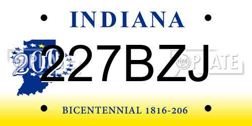 227BZJ Indiana License Plate
