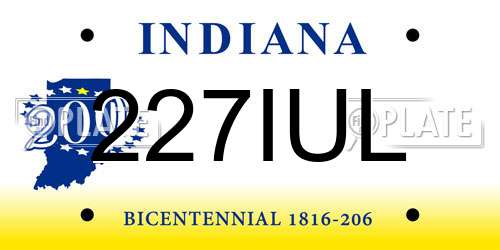 227IUL Indiana License Plate