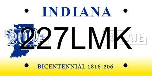 227LMK Indiana License Plate