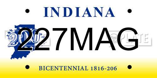 227MAG Indiana License Plate