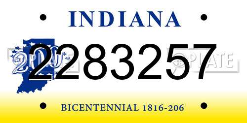 2283257 Indiana License Plate