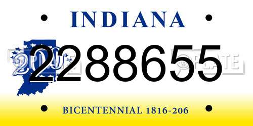2288655 Indiana License Plate
