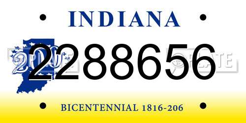 2288656 Indiana License Plate