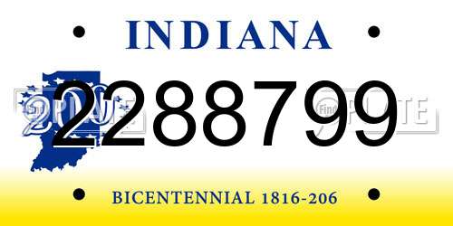 2288799 Indiana License Plate