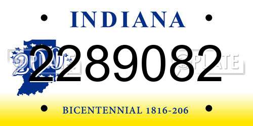 2289082 Indiana License Plate