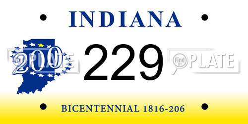 229 Indiana License Plate