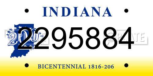 2295884 Indiana License Plate