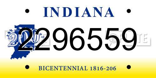 2296559 Indiana License Plate