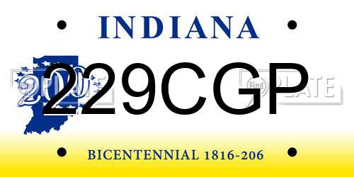 229CGP Indiana License Plate