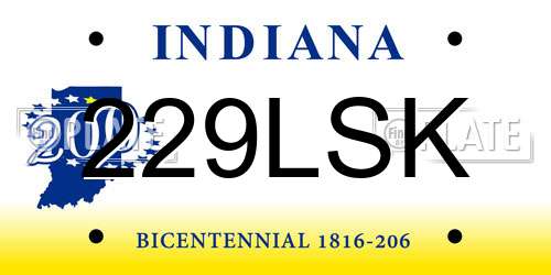 229LSK Indiana License Plate