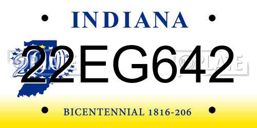 22EG642 Indiana License Plate