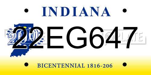 22EG647 Indiana License Plate