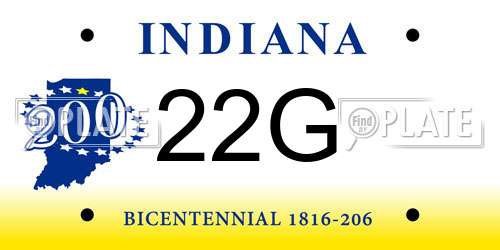 22G Indiana License Plate