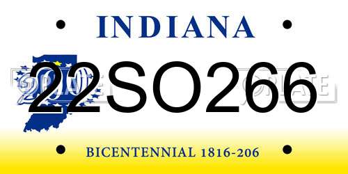 22SO266 Indiana License Plate