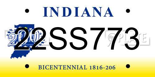 22SS773 Indiana License Plate