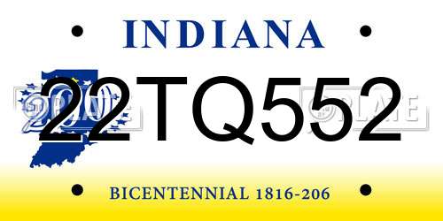 22TQ552 Indiana License Plate