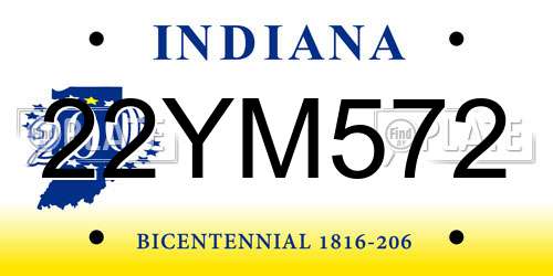 22YM572 Indiana License Plate