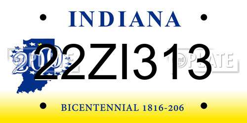 22ZI313 Indiana License Plate