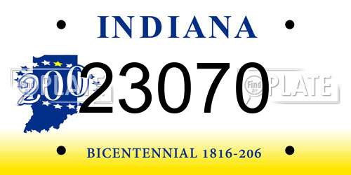 23070 Indiana License Plate