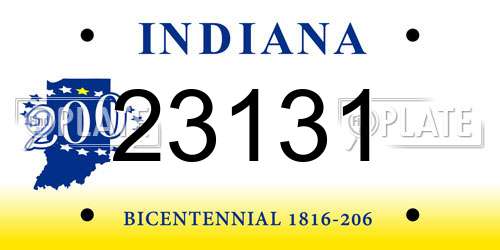 23131 Indiana License Plate