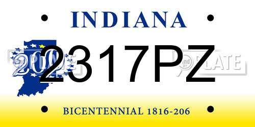 2317PZ Indiana License Plate