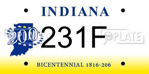 231F Indiana License Plate