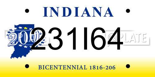 231I64 Indiana License Plate