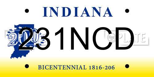 231NCD Indiana License Plate
