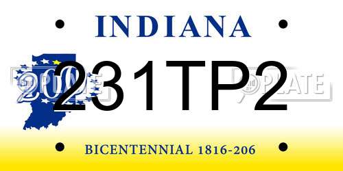 231TP2 Indiana License Plate