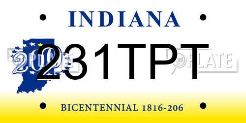 231TPT Indiana License Plate