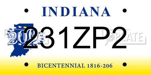 231ZP2 Indiana License Plate