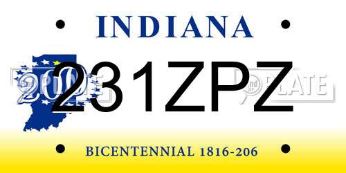 231ZPZ Indiana License Plate