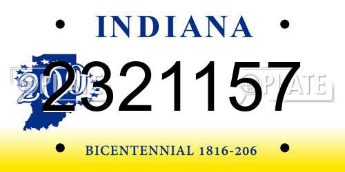 2321157 Indiana License Plate